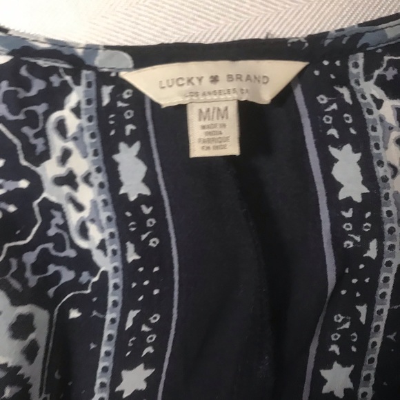Lucky Brand Bandanna Print Wrap Top - Picture 4 of 6